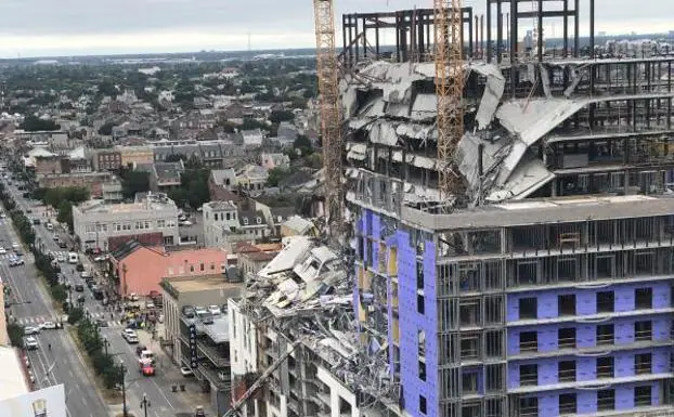 Un hotel se derrumba en Nueva Orleans dejando un muerto y tres desaparecidos