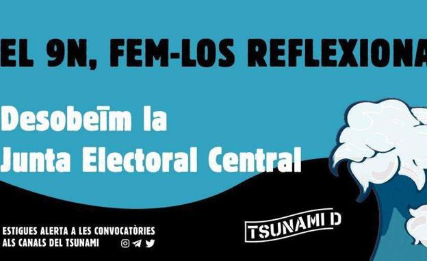 Tsunami Democràtic llama a «desobedecer» a la Junta Electoral con actos políticos el 9N