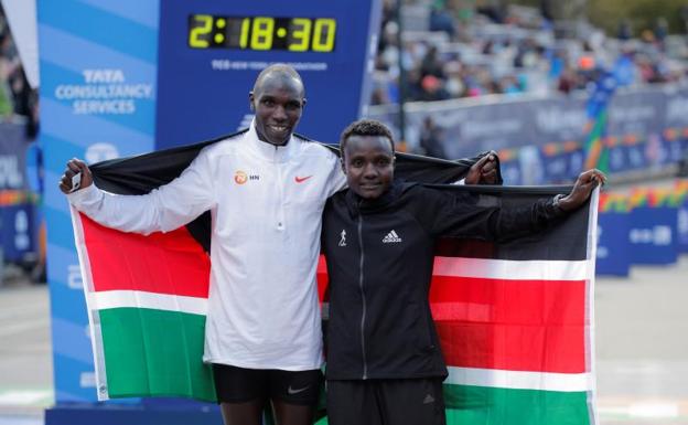 Doble triunfo keniano de Kamworor y Jepkosgei en el maratón de Nueva York