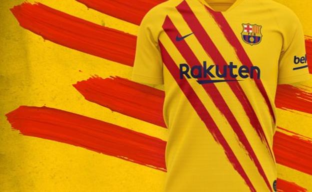 El Barça presenta su cuarta equipación con los colores de la senyera