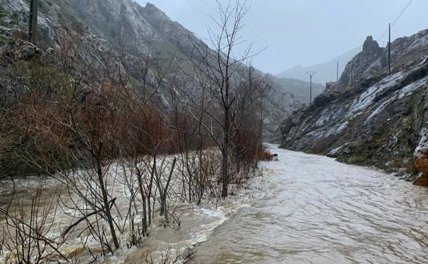 El río Dueñas y el Bernesga alcanzan el nivel de alarma en la provincia leonesa