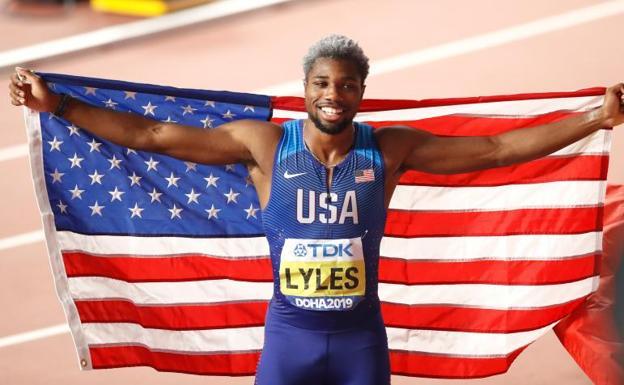 Noah Lyles, un velocista de dibujos animados en los primeros Juegos sin Bolt