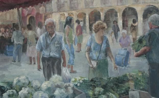 La veterana pintora asturiana, Marina Santamarta, expone por primera vez en la Sala Bernesga