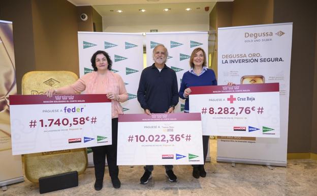 El Corte Inglés entrega 20.045 euros a Fundación Aladina, Cruz Roja y Feder gracias al roscón de Reyes solidario