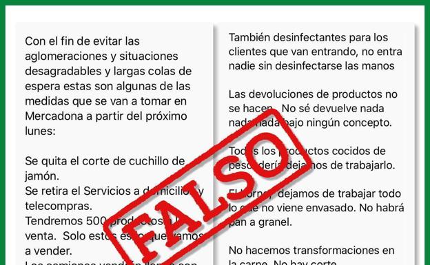 Mercadona desmiente el bulo que invade Whatsapp sobre sus planes en supermercados