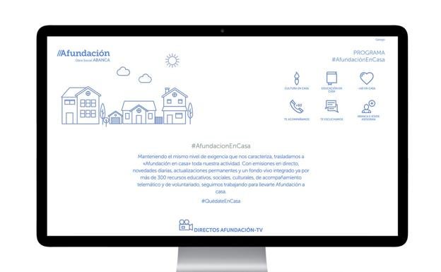 El portal «Afundación en casa» de la Obra Social Abanca aúna voluntariado, cultura, formación y apoyo a los mayores para animar a quedarse en casa