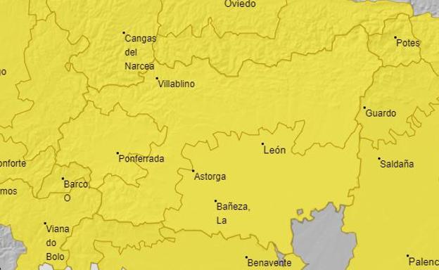 Activada la alerta amarilla por tormentas, granizo y fuertes lluvias en la provincia de León