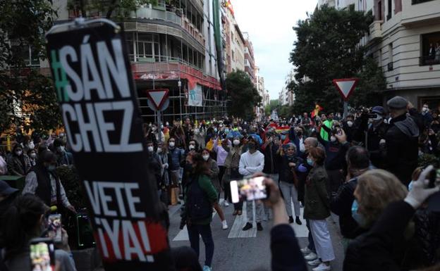 La Policía disuade las protestas callejeras en la 'milla de oro' de Madrid