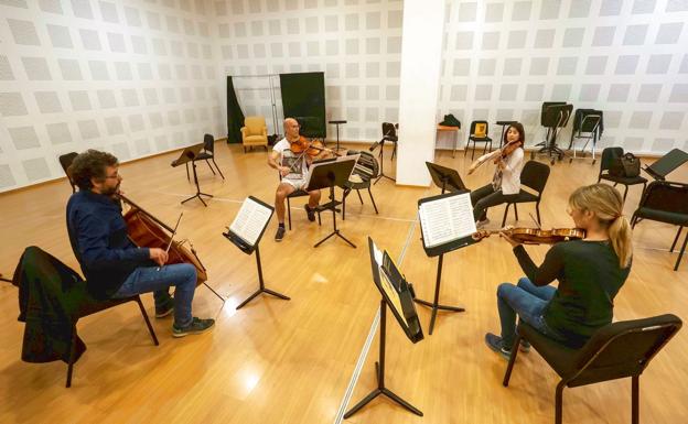 Beethoven, Puccini y Webern marcan el regreso al escenario del cuarteto de la Orquesta Sinfónica de Castilla y León