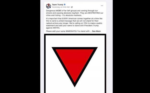 Facebook retira un anuncio de Trump con un símbolo de los nazis