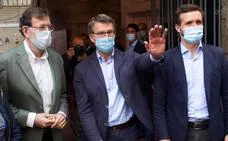 Feijóo y Rajoy defienden ante Casado que la moderación es la mejor estrategia de oposición