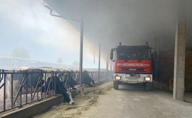 Un incendio en Toral de los Guzmanes amenaza una explotación agrícola