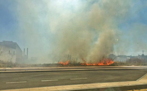 Bomberos y Medio Ambiente intervienen en un pequeño fuego en la zona del Hospital