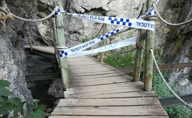 Ciñera cierra el 'Puente de Palos' del Faedo por daños estructurales