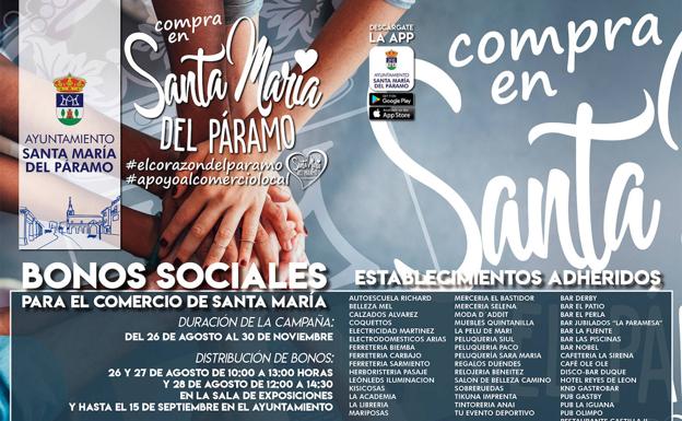 Santa María del Páramo inicia la venta de los bonos para promocionar el comercio local