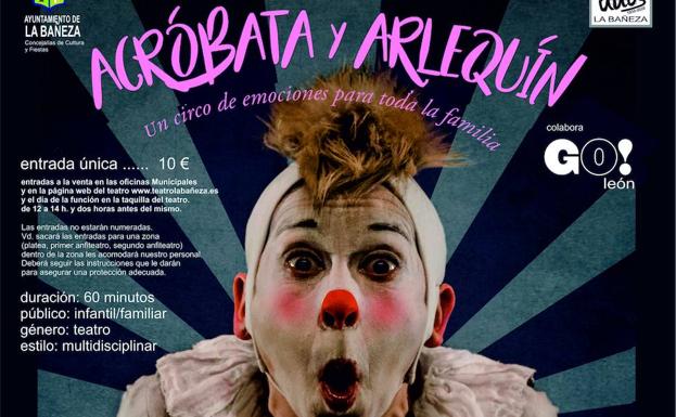 El multipremiado espectáculo infantil y familiar 'Acróbata y arlequín', llega a La Bañeza