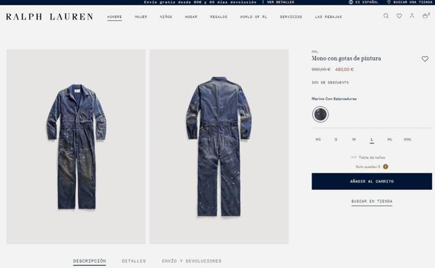 Ralph Lauren lanza un 'mono sucio' para vestir por 680 euros