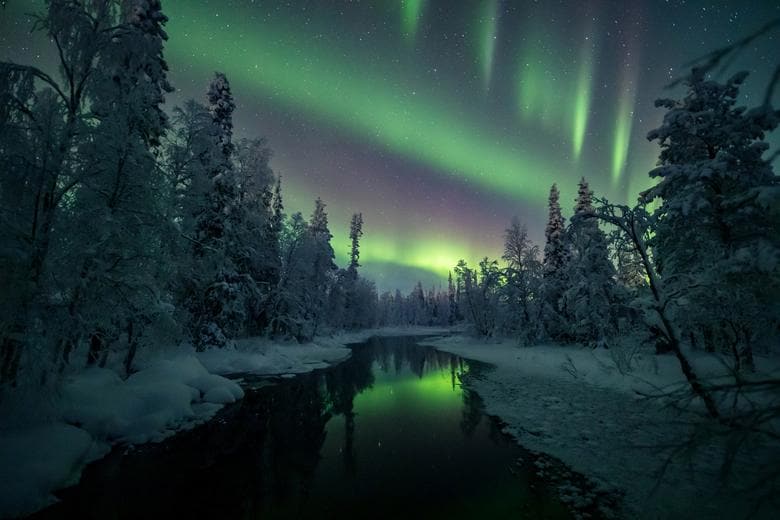 El mágico espectáculo de las auroras boreales en los cielos de Finlandia