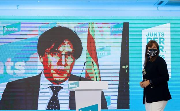 Puigdemont y Borràs perfilan en Bruselas la negociación con ERC