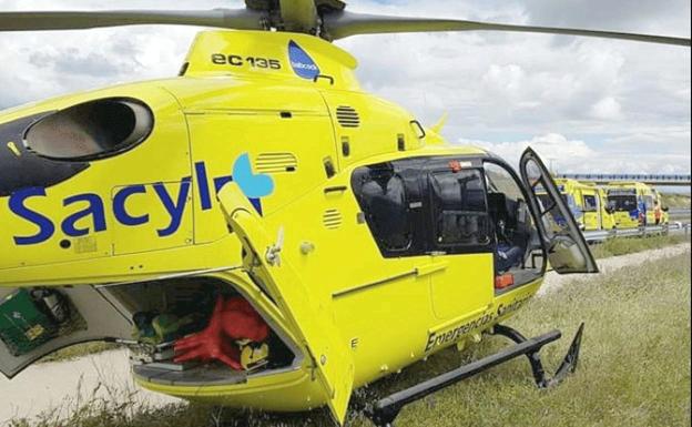 Evacuado en helicóptero un trabajador de una cantera de El Bierzo que se despeñó por un desnivel de 15 metros a bordo de un 'dumper'