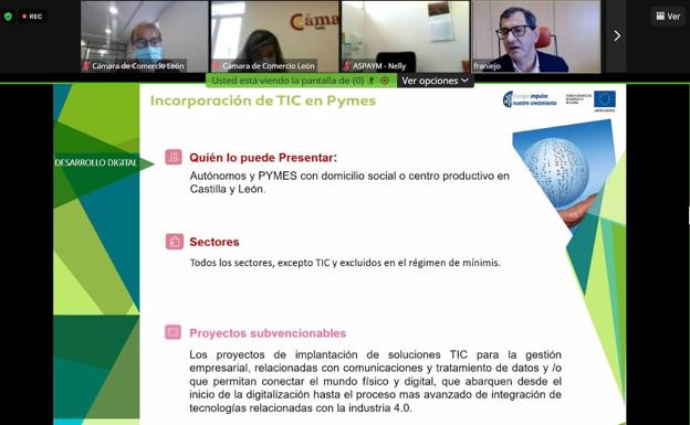 La Cámara de Comercio de León reúne a 20 empresas para dar a conocer las líneas de ayudas que el ICE ofrece al tejido empresarial