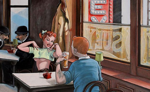 'Sexy Suey', una de las obras que fusiona a Tintin con el universo Hopper./x. Marabout