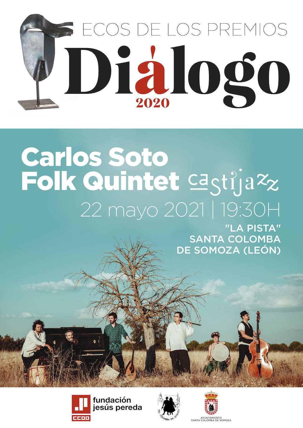 La Fundación Jesús Pereda acerca el sonido de Carlos Soto Folk Quintet-CastiJazz a Santa Colomba de Somoza el sábado 22