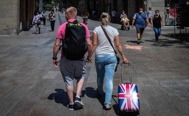 Turistas británicos en Barcelona./Efe