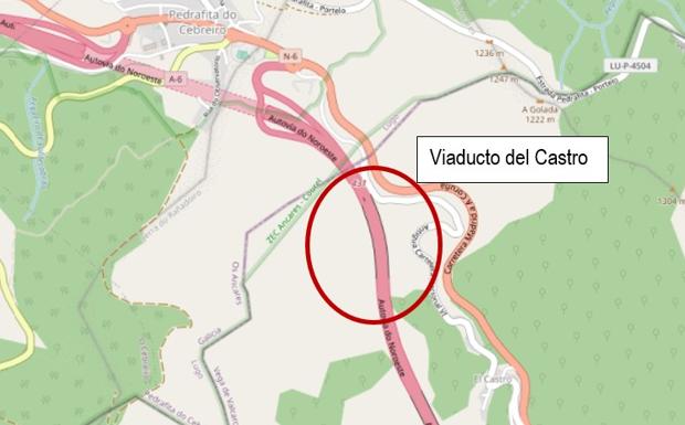 Mitma inicia la reparación del viaducto del Castro de la autovía A-6, en Vega de Valcarce