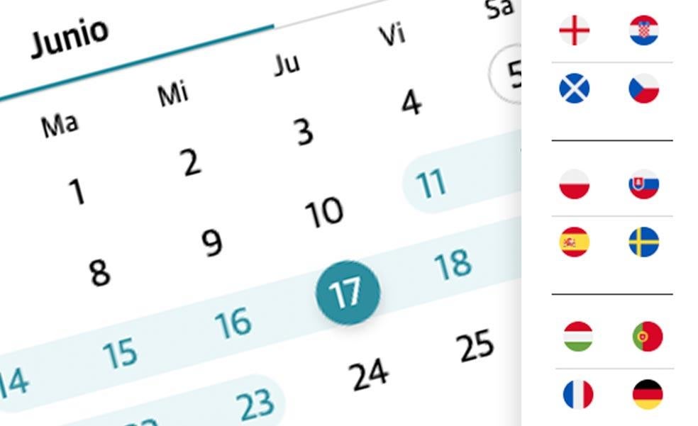 Consulta el calendario interactivo de la Eurocopa