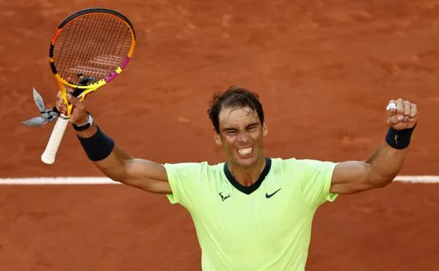 Nadal celebra su victoria ante Sinner. /Christian Hartmann (Reuters)