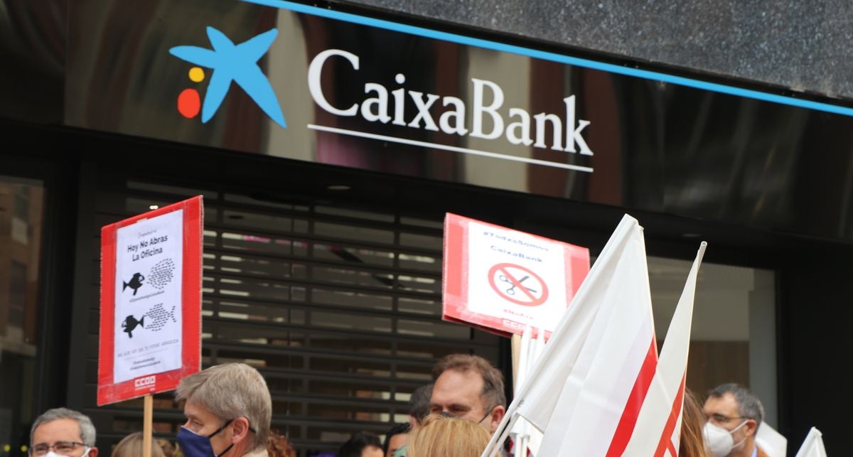 Protesta de los empleados de CaixaBank