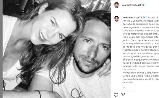 Amelia Bono y Manuel Martos confirman su ruptura en un comunicado