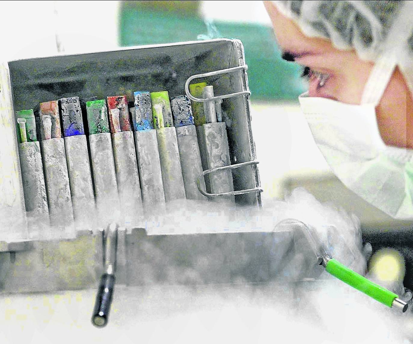 Embriones congelados en una clínica española./