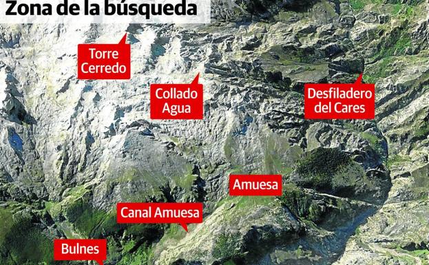 Reinician la búsqueda de los dos montañeros desaparecidos en Picos de Europa en su ruta hacia el Cares