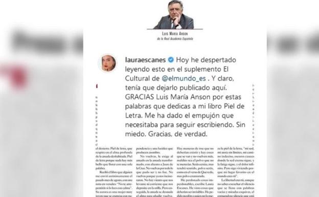 Laura Escanes, con ánimo para seguir escribiendo