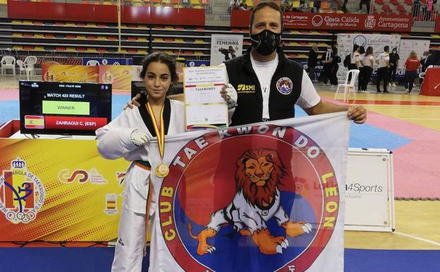 La leonesa Chaima Zahraoui, campeona de España precadete de taekwondo