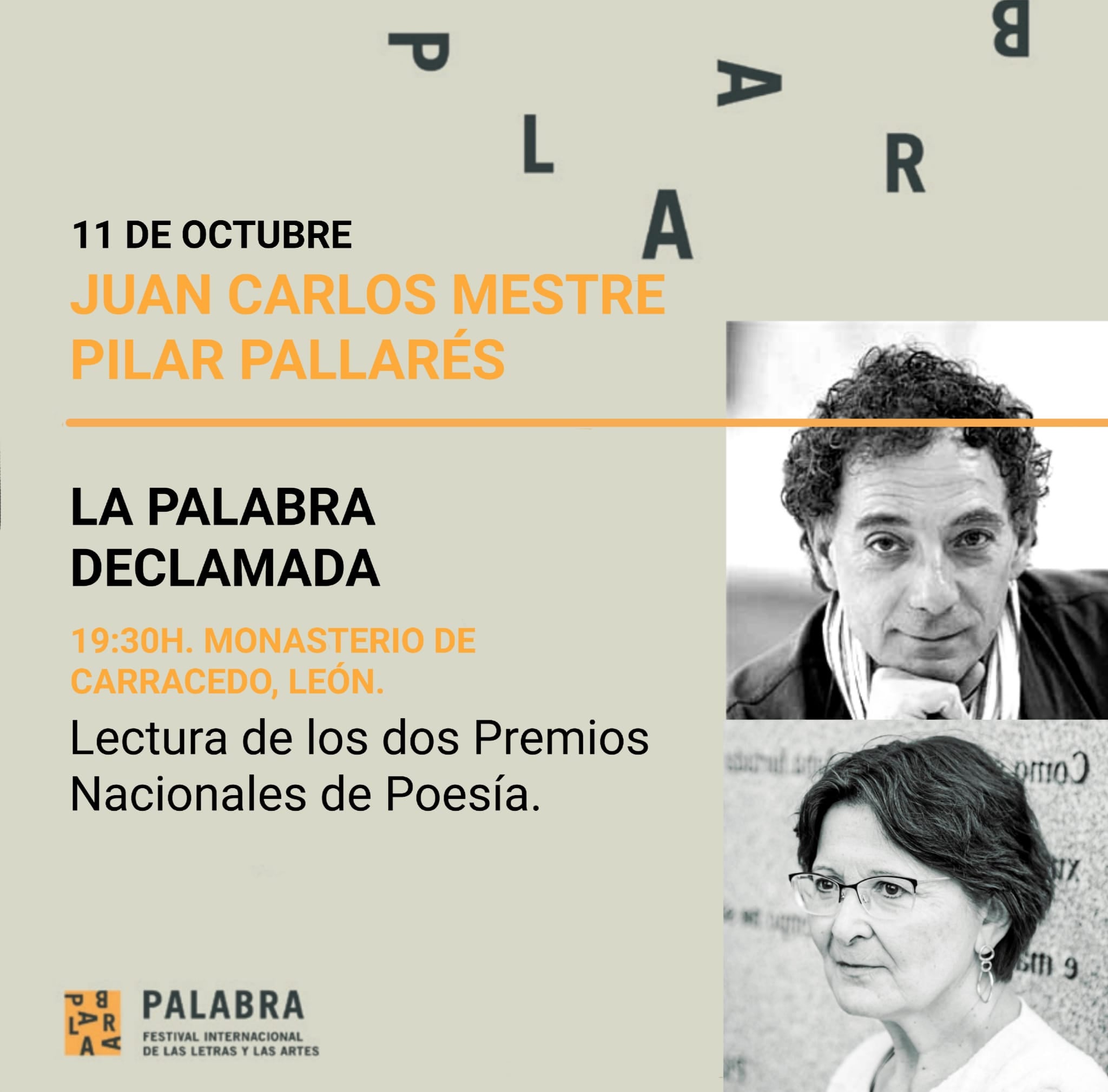 El Festival Palabra se desplaza al Monasterio de Carracedo con Juan Carlos Mestre y Luz Pichel