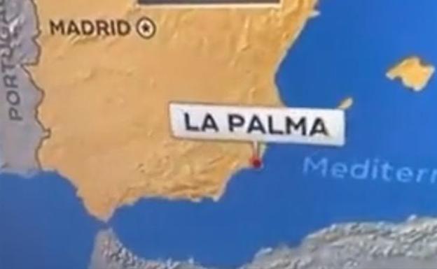 La cadena americana CBS sitúa el volcán de La Palma en Murcia