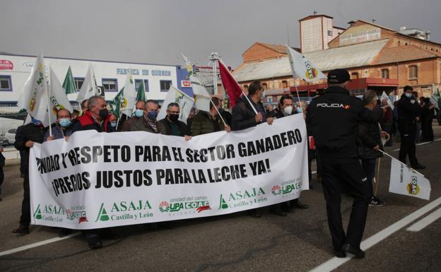 Los ganaderos reclaman precios justos para la leche con una concentración en Zamora