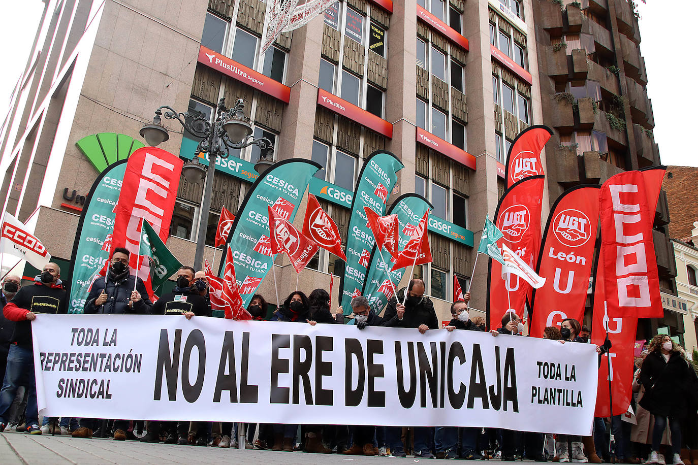 Nueva jornada de protestas de la plantilla de Unicaja