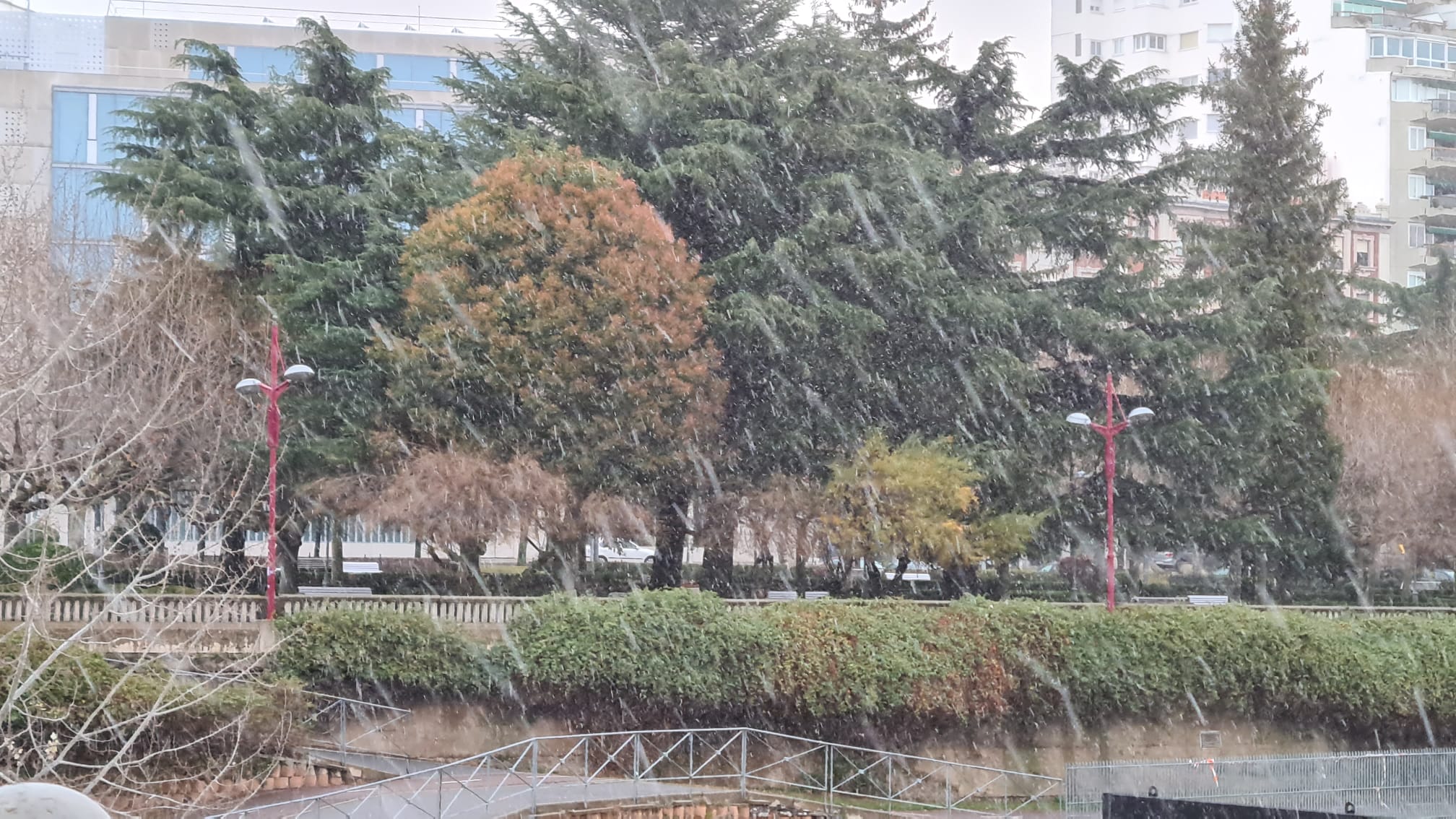 La nieve regresa a la capital leonesa