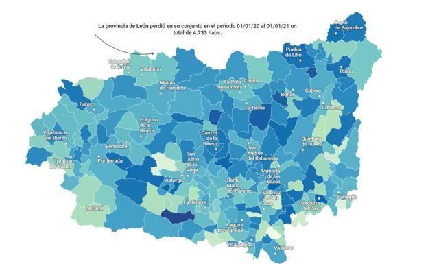 El mapa de la despoblación en la provincia: consulta los habitantes que hay en cada municipio