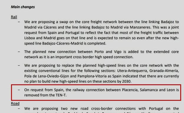 España pide a la UE que no se ejecute la línea ferroviaria Plasencia-León y liquida la 'Vía de la Plata'