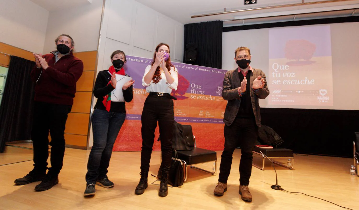 Juan Carlos Monedero participa en un acto de campaña de Unidas Podemos