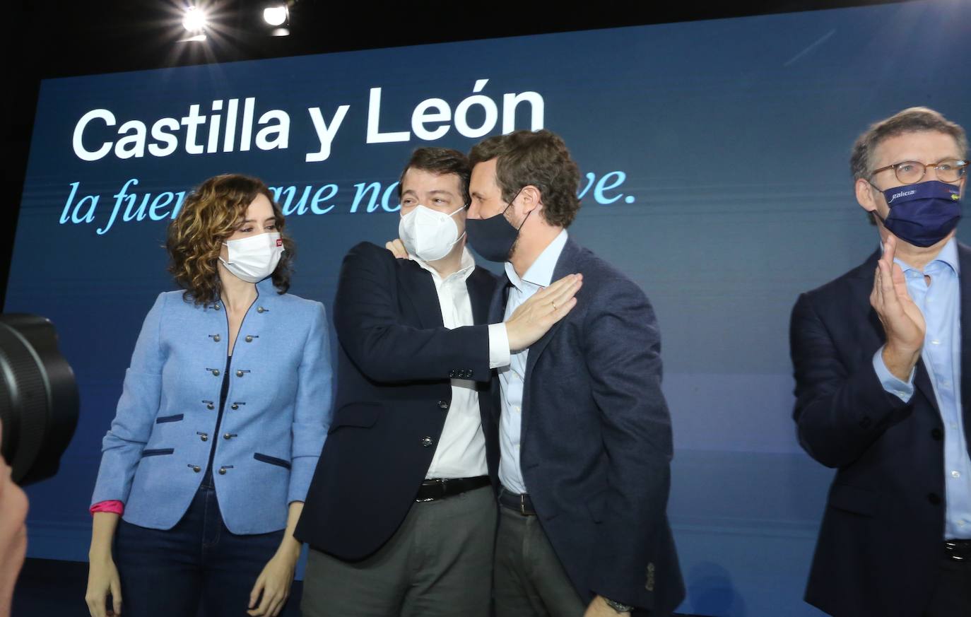 El candidato del Partido Popular a la Presidencia de la Junta, Alfonso Fernández Mañueco, participa en un acto público en Valladolid con los presidentes autonómicos del PP