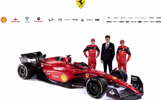 El F1-75 de Ferrari para el Mundial de Fórmula 1 de 2022. /afp