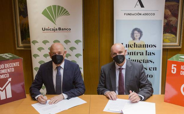 Unicaja Banco renueva su acuerdo con la Fundación Adecco para apoyar la inclusión laboral de mujeres en riesgo de exclusión social