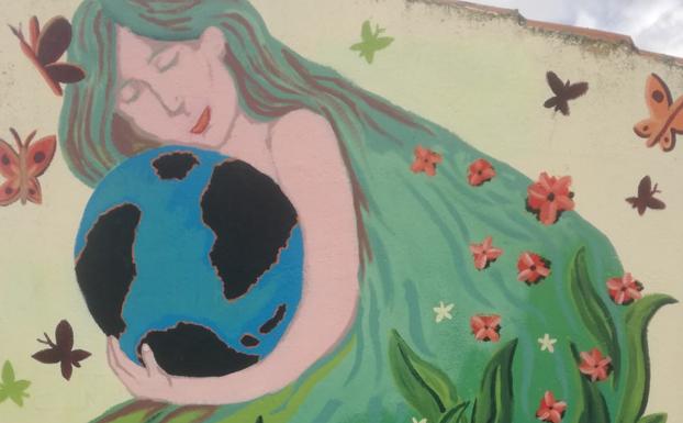 Valderrey dedica un mural en Bustos a la Mujer Rural