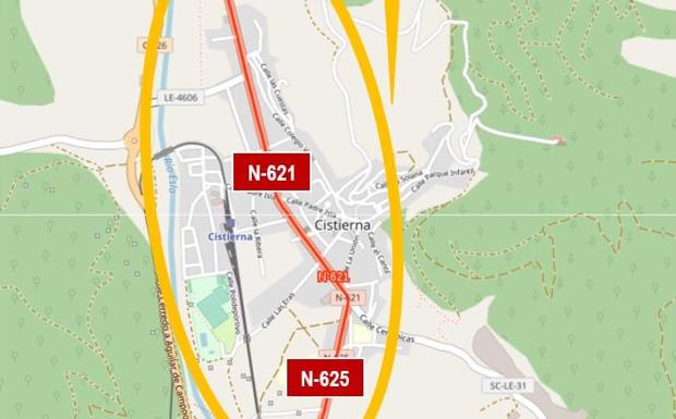 Mitma licita por 430.000 euros la rehabilitación del firme de las carreteras N-625 y N-621 a su paso por Cistierna